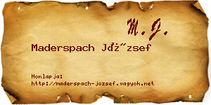 Maderspach József névjegykártya