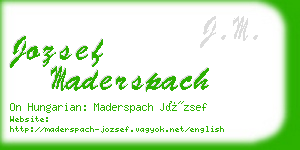 jozsef maderspach business card